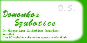 domonkos szubotics business card